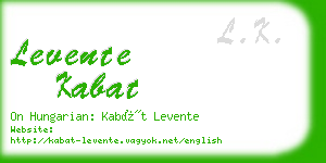 levente kabat business card